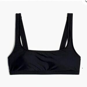MADEWELL SECOND WAVE BALCONETTE BIKINI SWIM TOP CASTLE BLACK SIZE XXS NWT